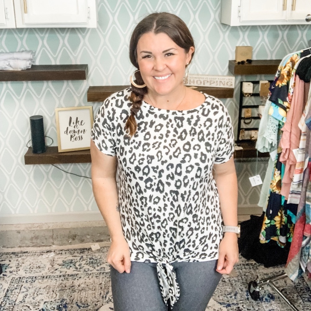 Leopard tie top ( NWT) fast shipping!